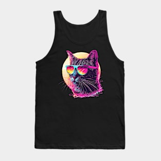 Retrowave Cat Tank Top